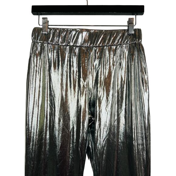 Indigo Rising Metallic Stretch Wide Leg Pants Trouser Pants Casual PArty - S - Picture 1 of 5